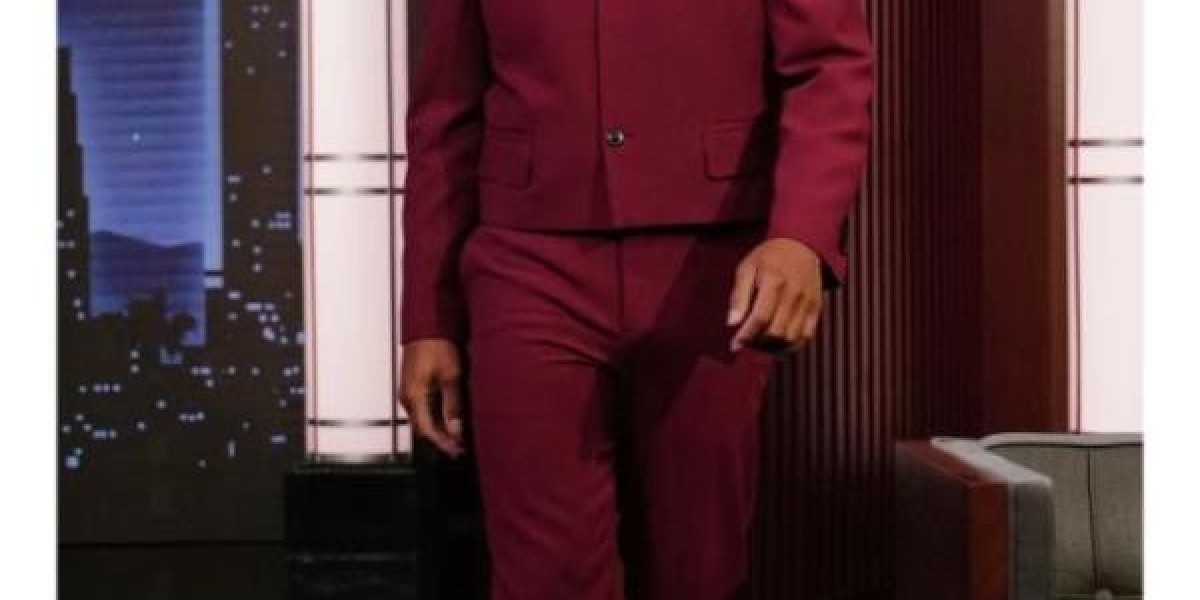 Jaafar Jackson Burgundy Suit – Jimmy Kimmel Live 2026 Style
